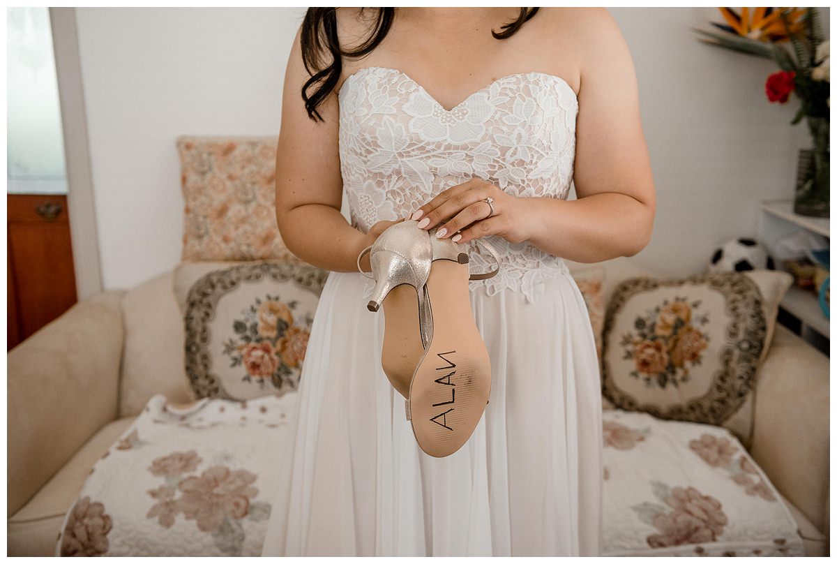 wedding gown, wedding shoes, toy story inspired wedding shoes