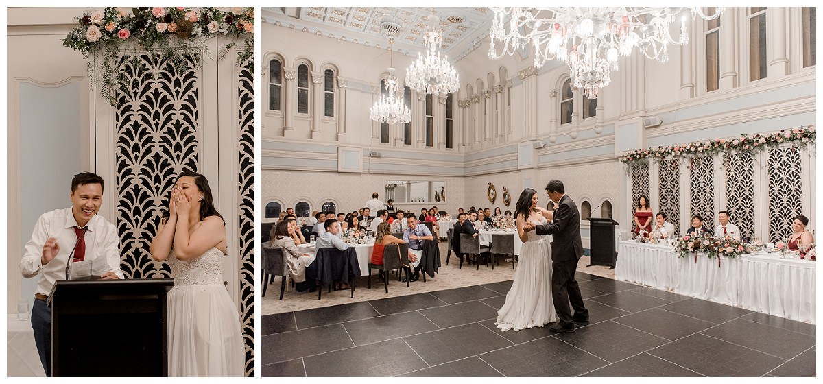 qvb tearoom, wedding photographer, sydney wedding photographer, qvb tea room, first dance, candid photos